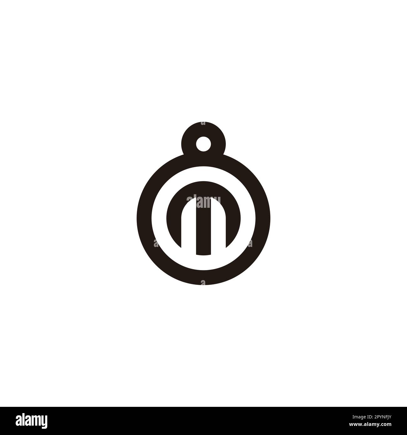 Letter m in 8, circle geometric symbol simple logo vector Stock Vector