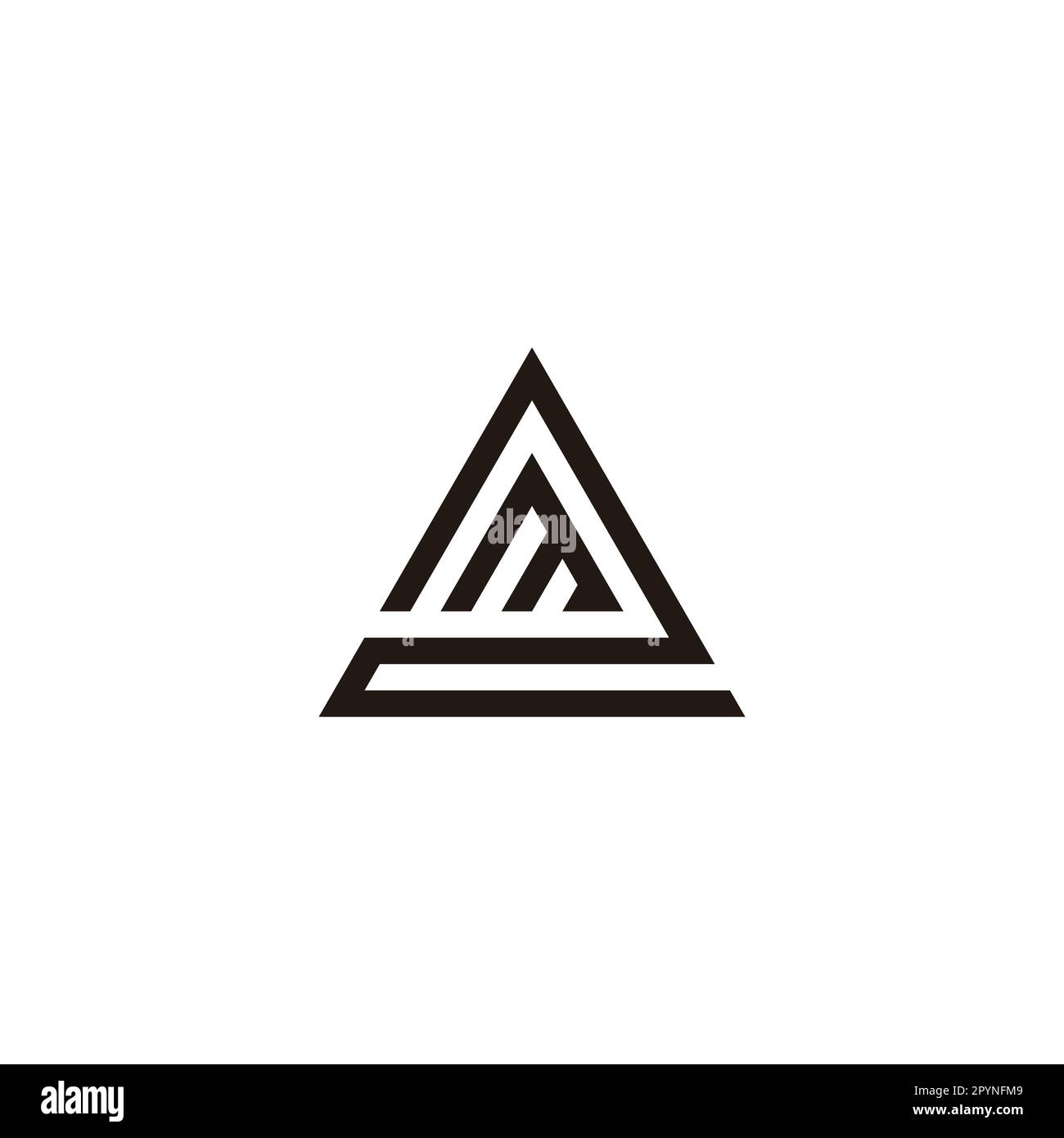 Letter m in 2, triangle geometric symbol simple logo vector Stock ...