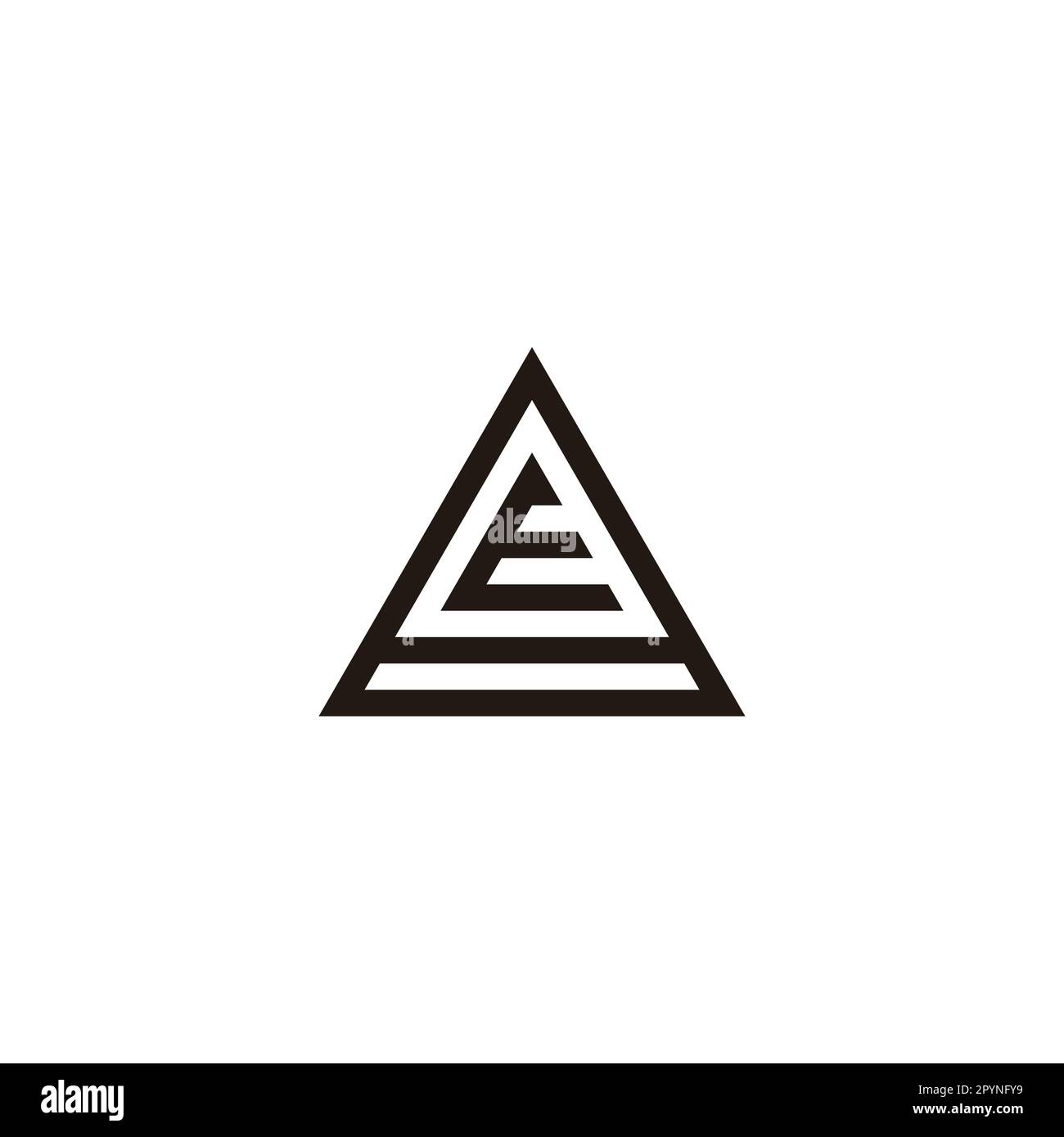 Letter E in 8, triangle geometric symbol simple logo vector Stock Vector