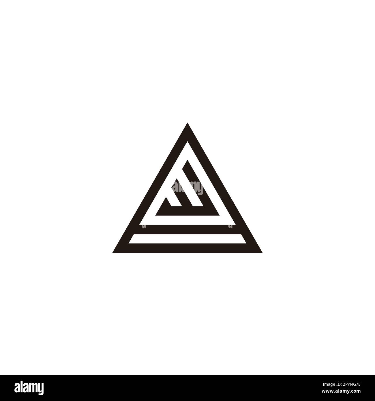 Letter W in 8, triangle geometric symbol simple logo vector Stock Vector