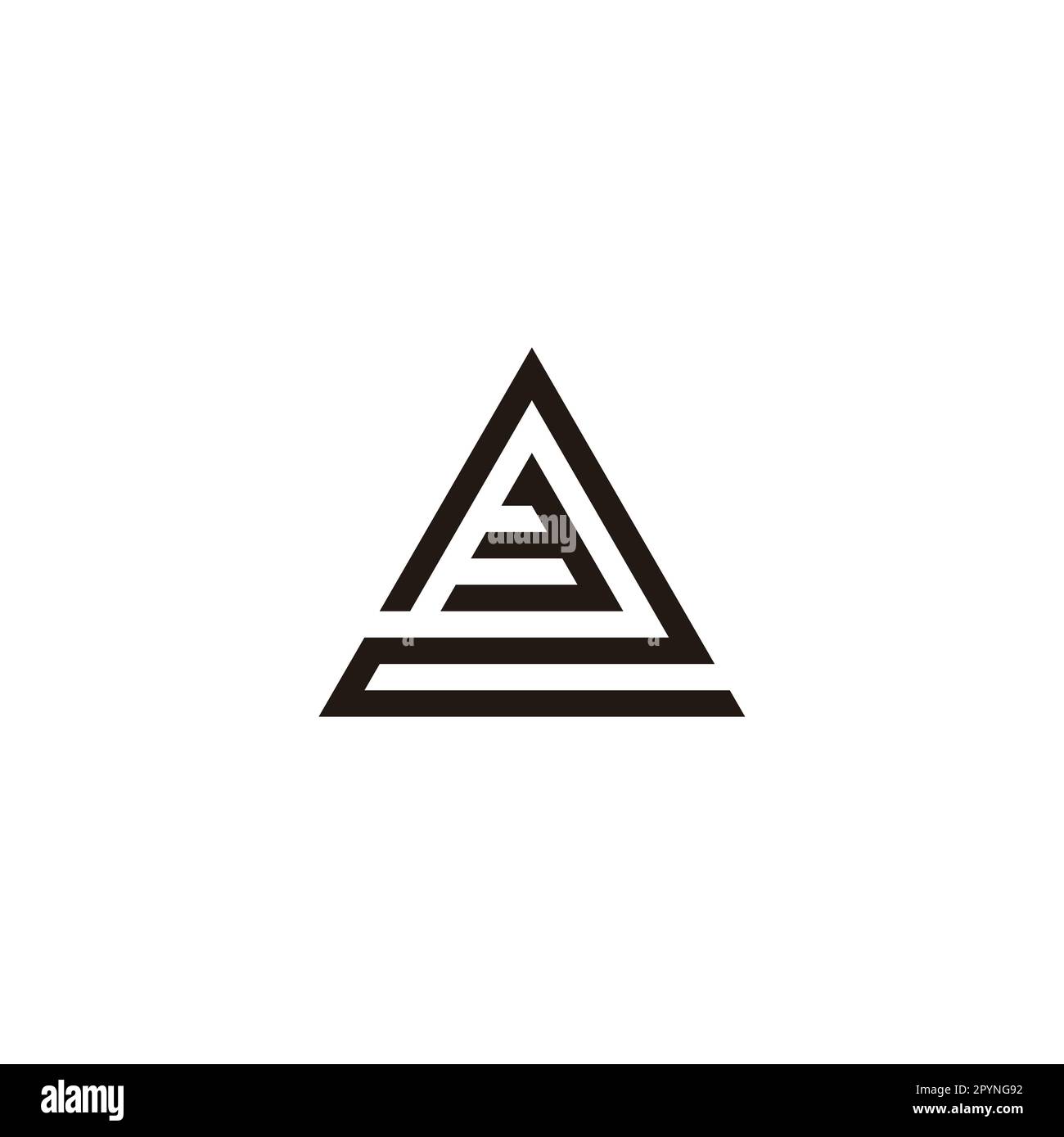 Number 3 in 2, triangle geometric symbol simple logo vector Stock Vector