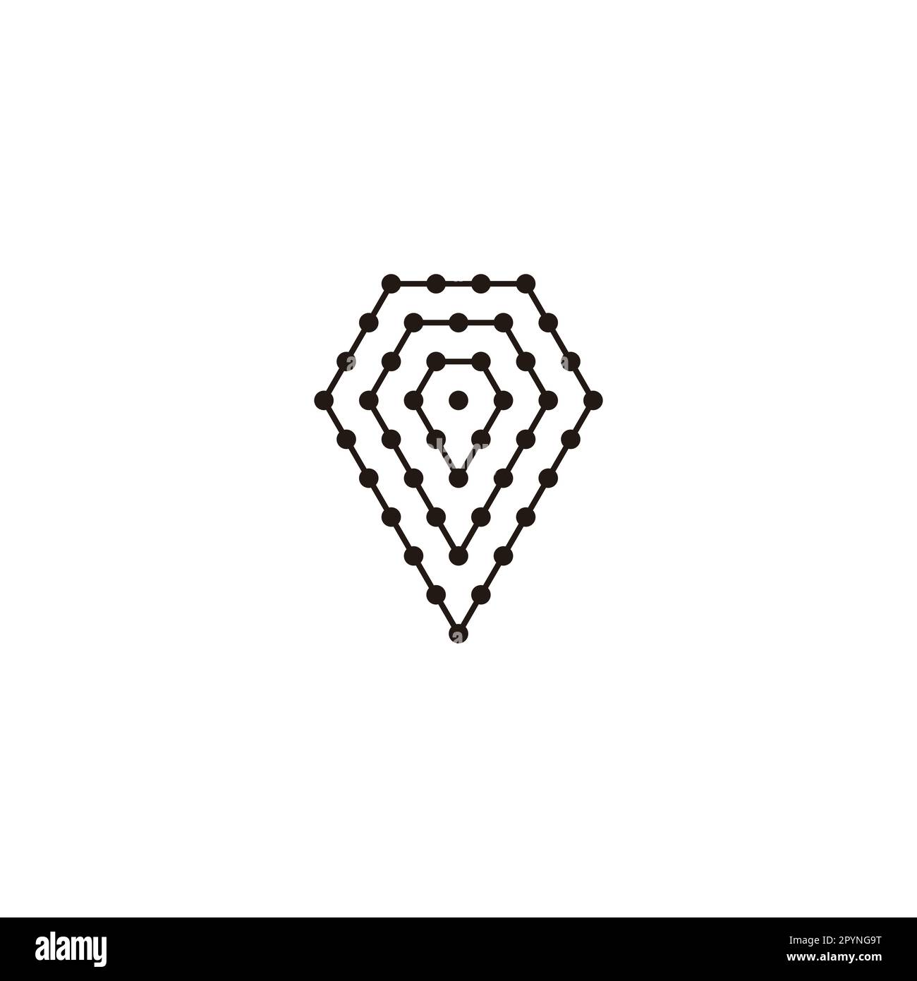 Diamond, molecules, line geometric symbol simple logo vector Stock ...
