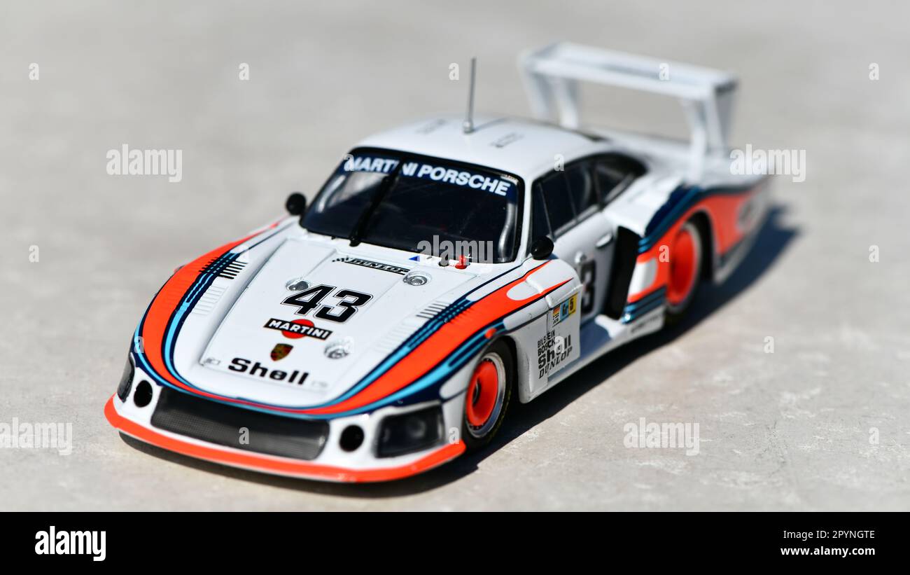 A 1978 Porsche 935 remotecontrolled model car called "Moby Dick" on