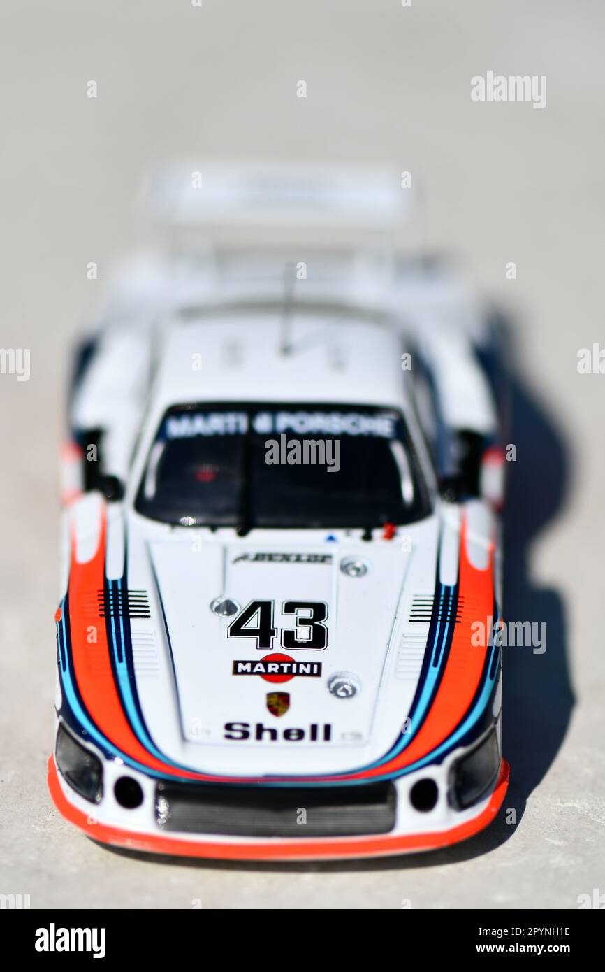 A 1978 Porsche 935 remotecontrolled model car called "Moby Dick" on