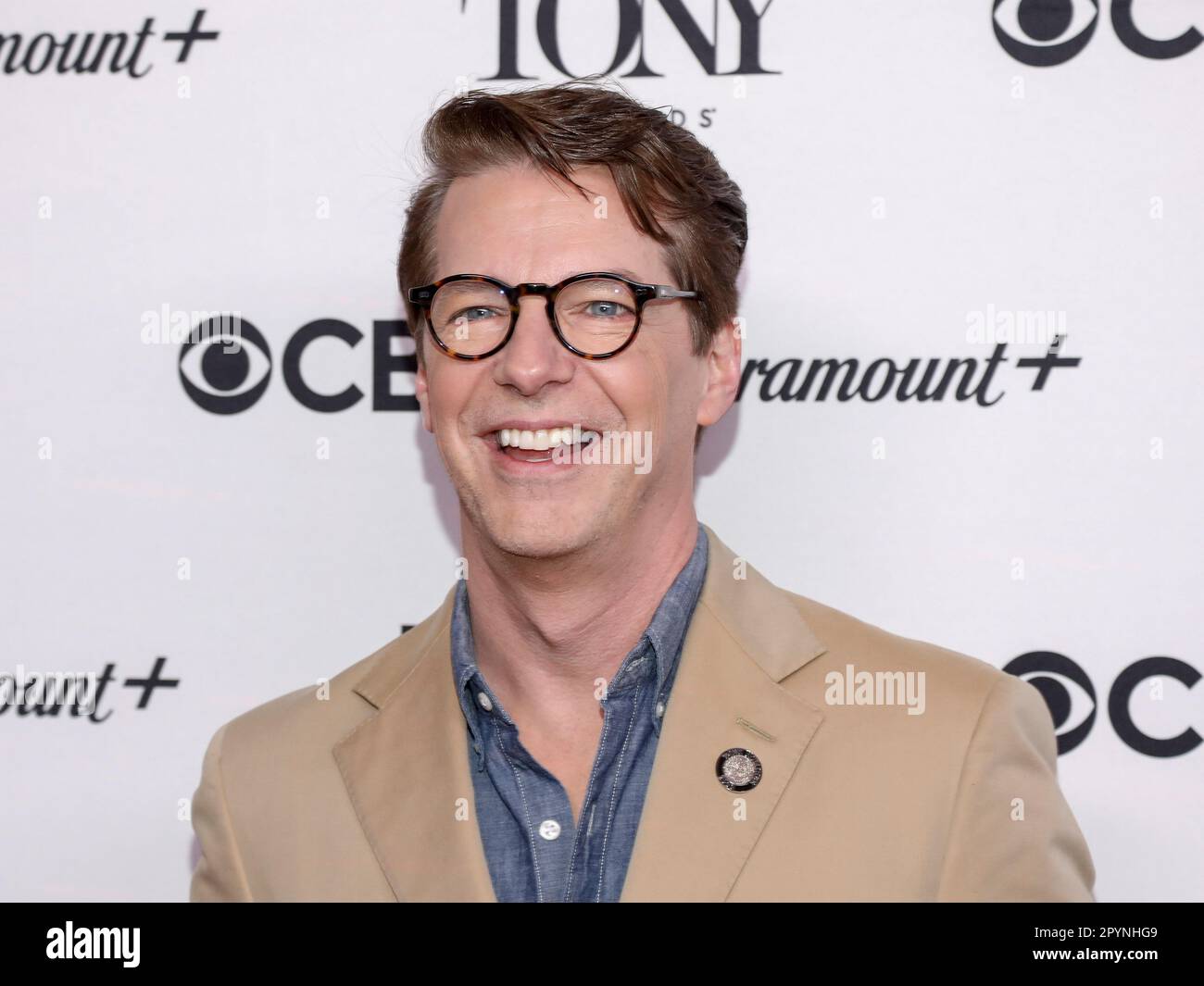 Actor Sean Hayes poses during the 76th annual Tony Awards Meet the