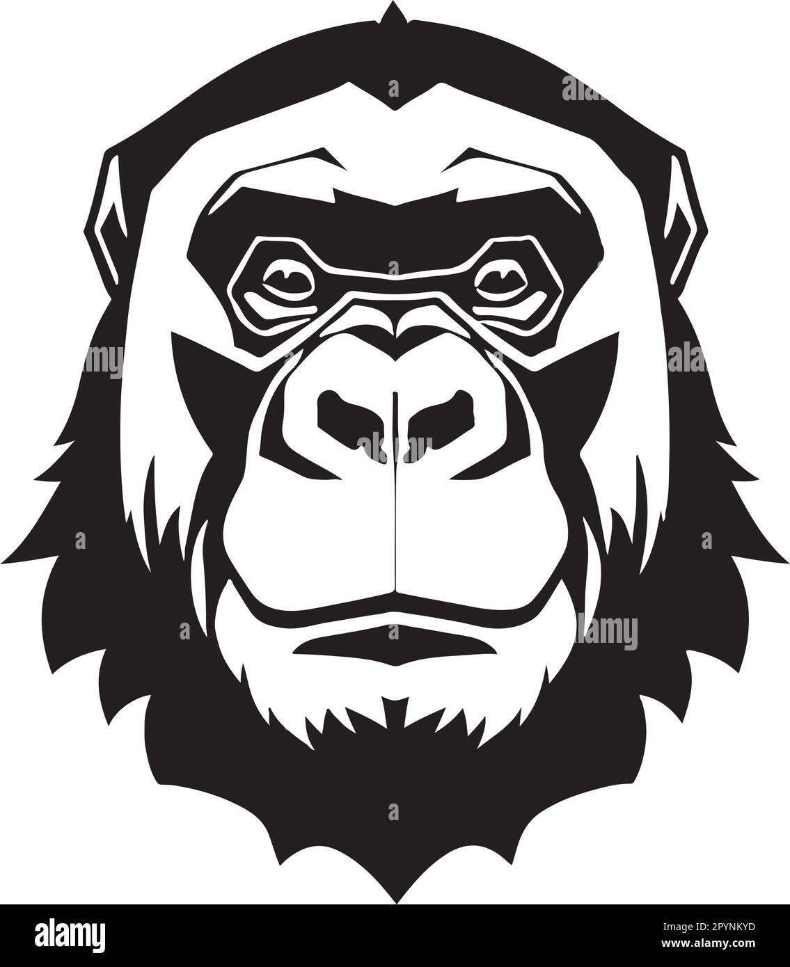 Great and powerful gorilla emblem art vector Stock Vector