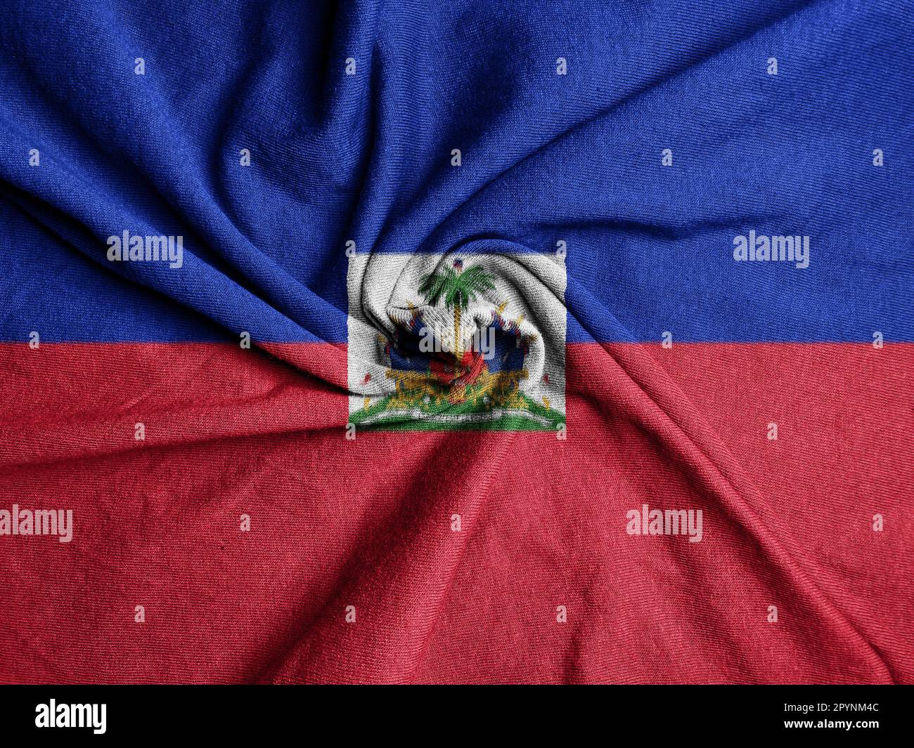 Fabric Flag of the Haiti, National Flag of the Haiti Stock Photo - Alamy