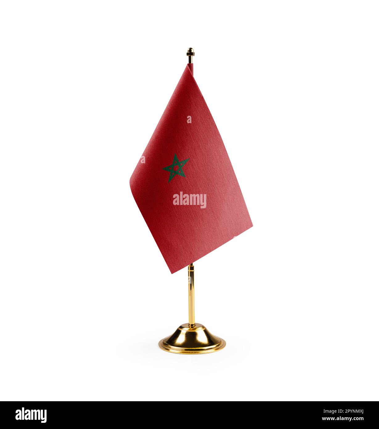 Small national flag of the Morocco on a white background. Stock Photo