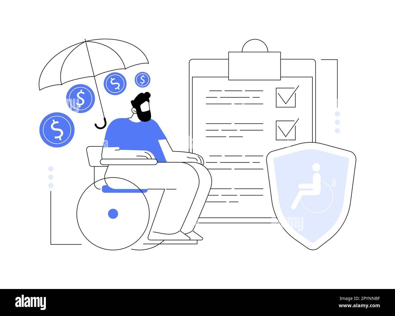 Disability insurance abstract concept vector illustration Stock Vector