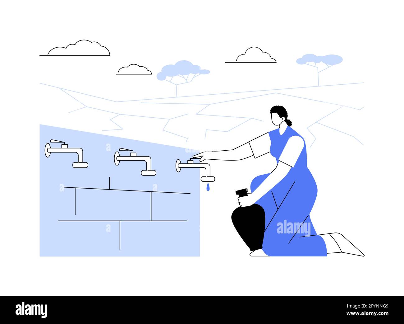 Lack of fresh water abstract concept vector illustration Stock Vector