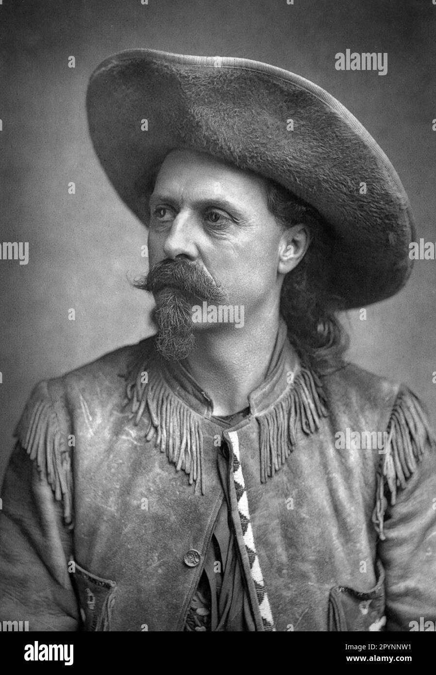 Buffalo Bill Cody. Portrait of the bison hunter, scout and showman, William Frederick 'Buffalo Bill' Cody (1846-1917) 1887 Stock Photo
