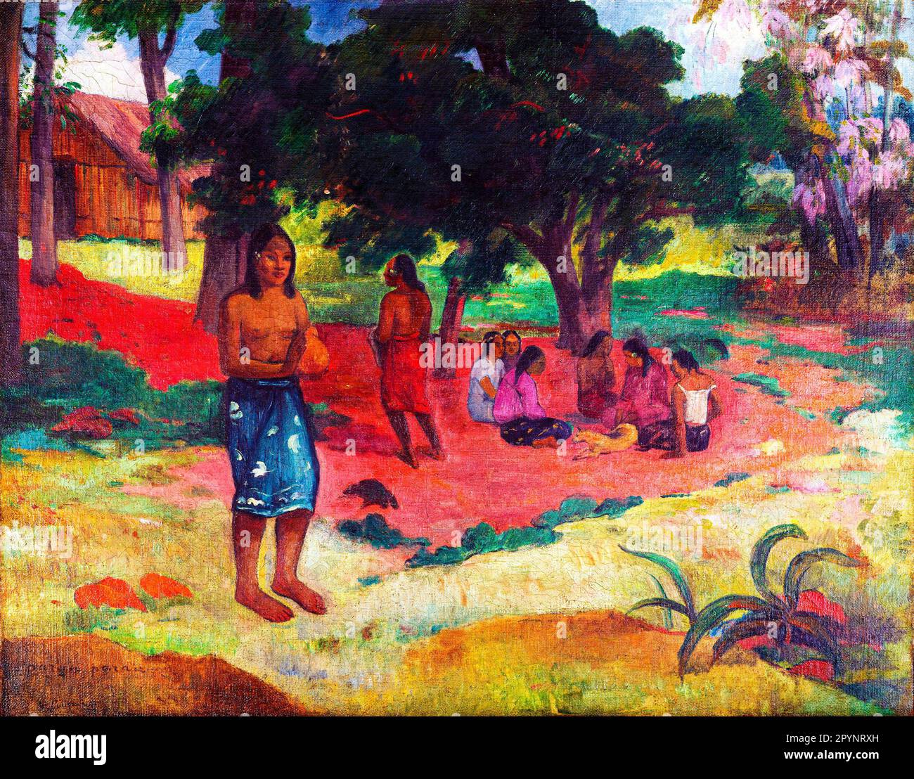 Whispered Words  by Paul Gauguin. Original from Yale University Art Gallery. Stock Photo