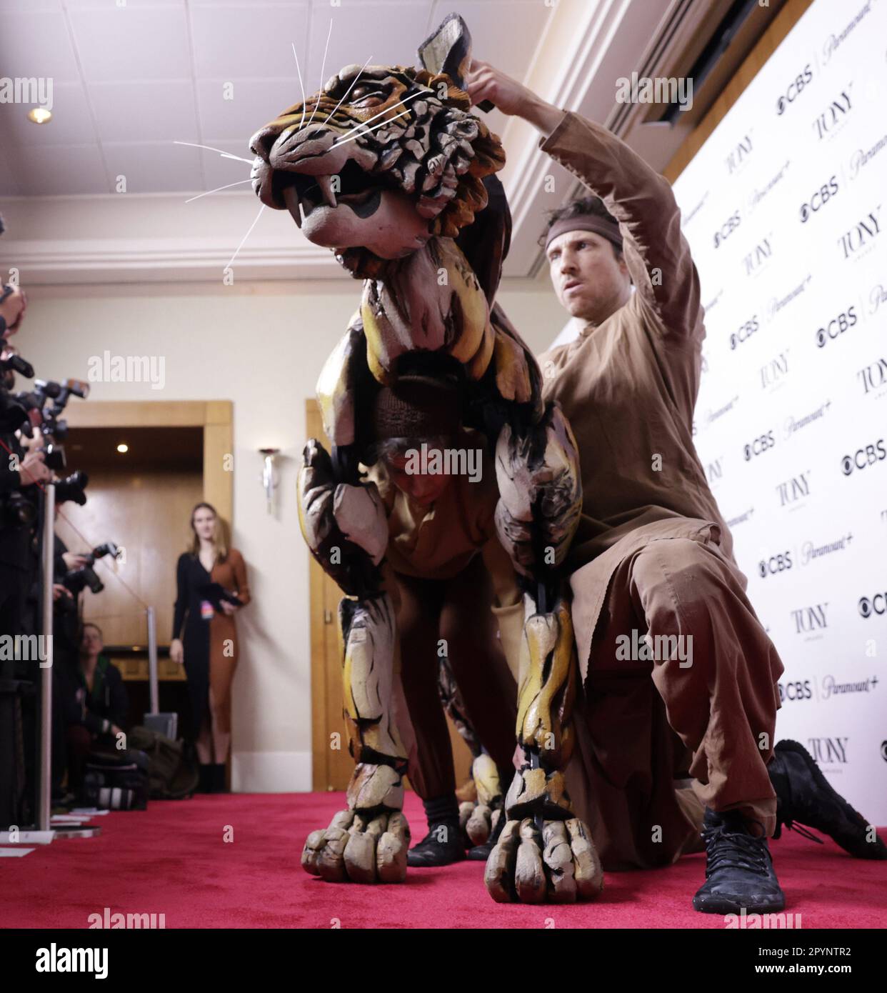 New York, United States. 04th May, 2023. The lifesize tiger puppet