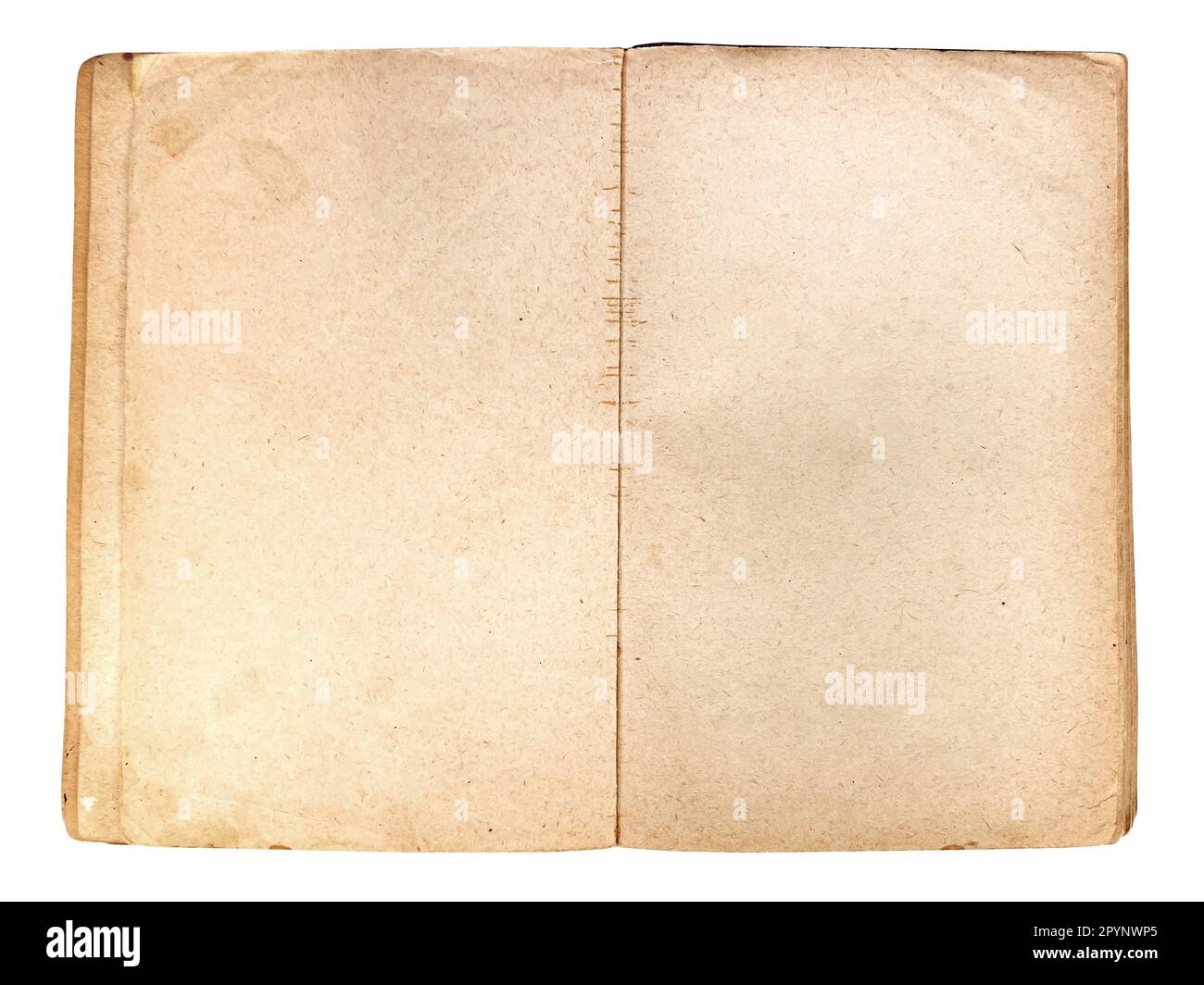 Old retro book on a white background. The unfolding of a yellowed book Stock Photo
