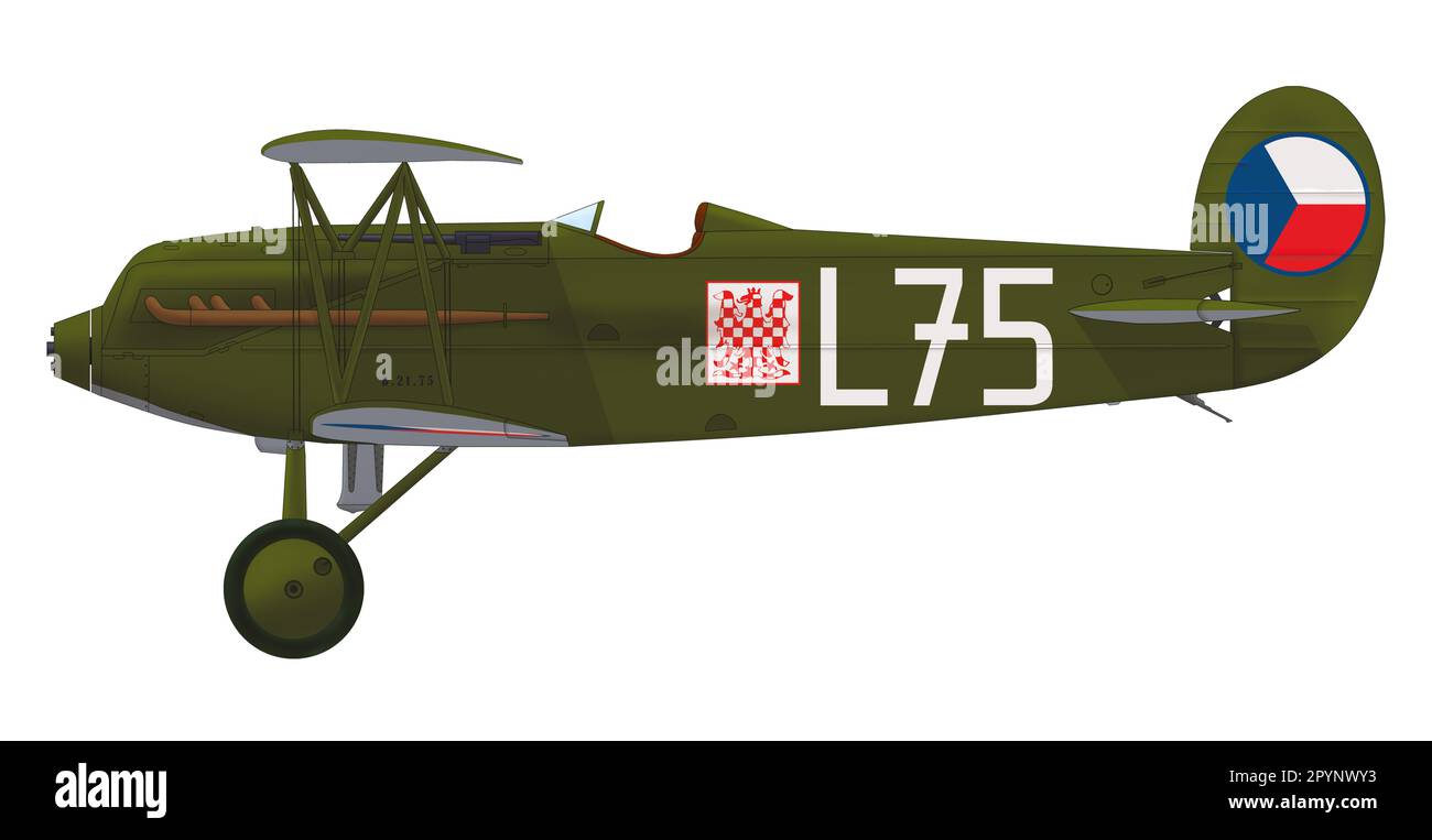 Avia B.21.75 of the Flight 81 of the Air Regiment 5 of the Czechoslovak Army Air Force, January 1934 Stock Photo