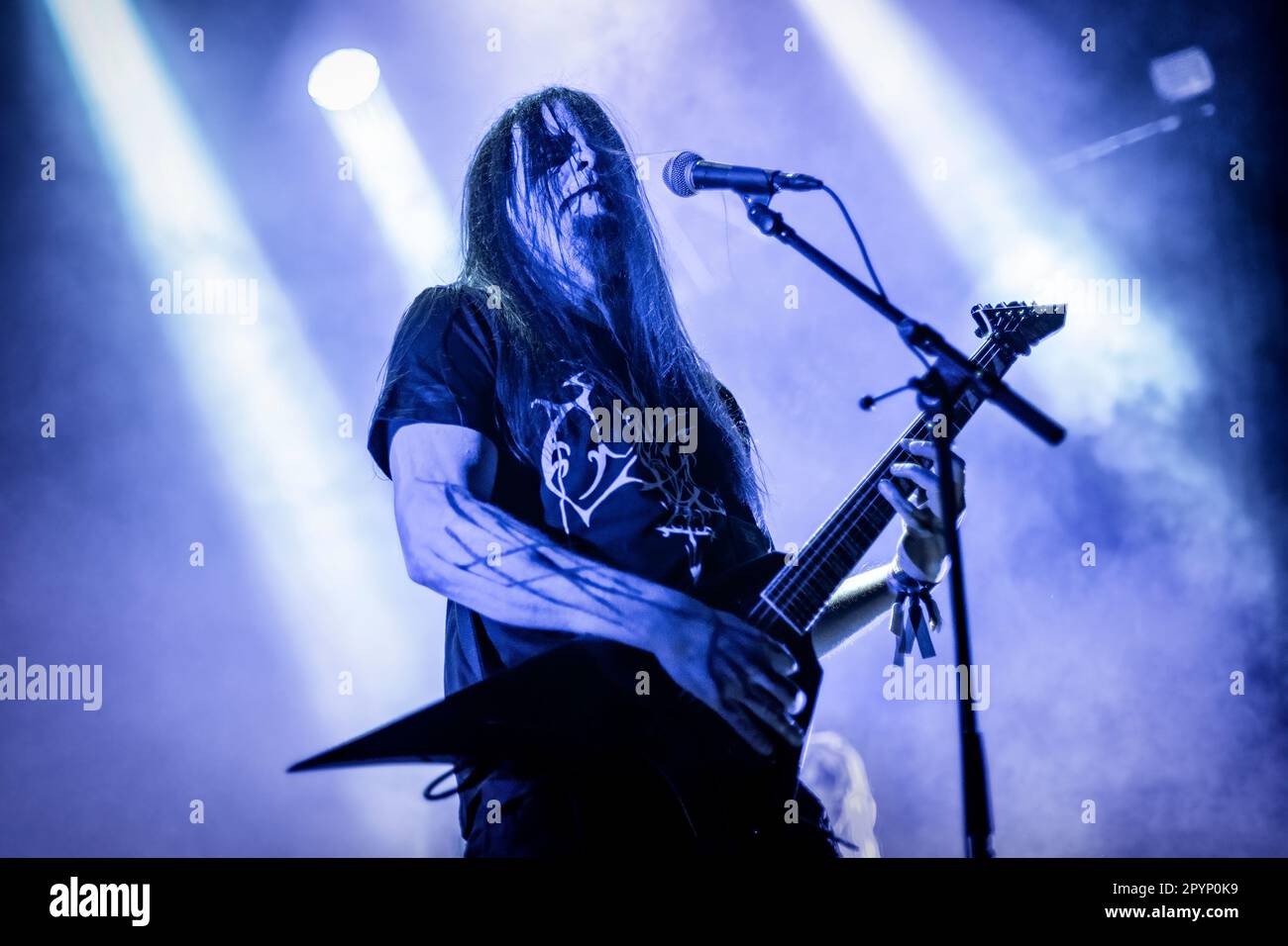 The Norwegian symphonic black metal band Dimmu Borgir performs live at Oslo  Spektrum. Here vocalist Shagrath is seen live on stage. Norway, 28/05 2011  Stock Photo - Alamy