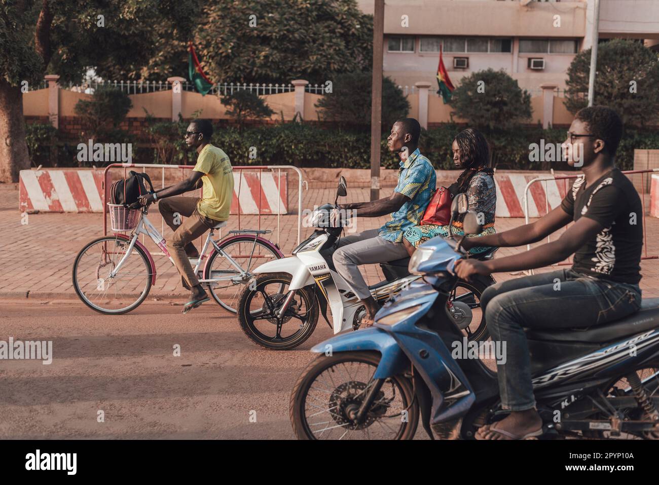 Ouagadougou, Burkina Faso. December 2017. Some scenes of daily life in the capital and in the neighboring villages, where people work and move Stock Photo