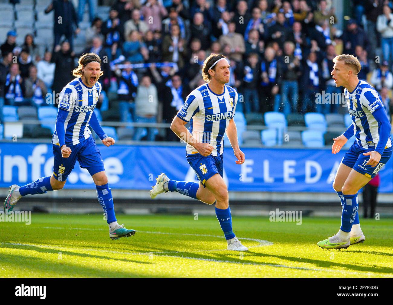 Gothenburg, 4 May 2023 Gustav Svensson celebrates after scoring during