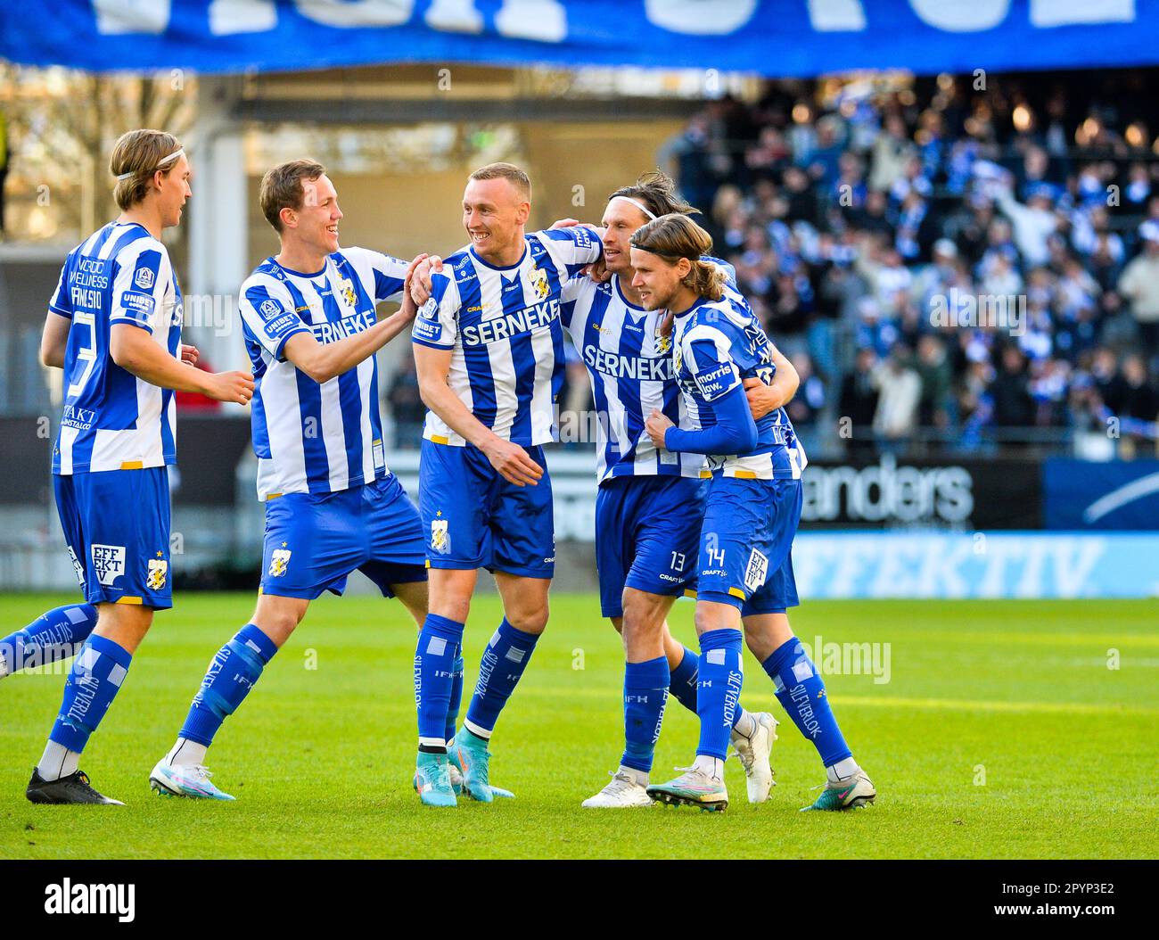 Gothenburg, 4 May 2023 Gustav Svensson celebrates after scoring during