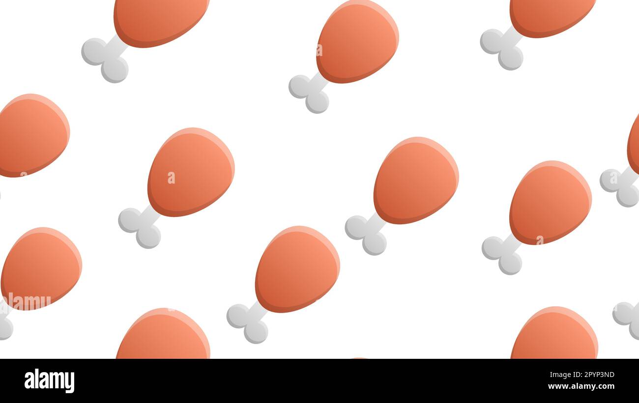 Chicken legs flat icon,eps10 seamless pattern background. Stock Vector