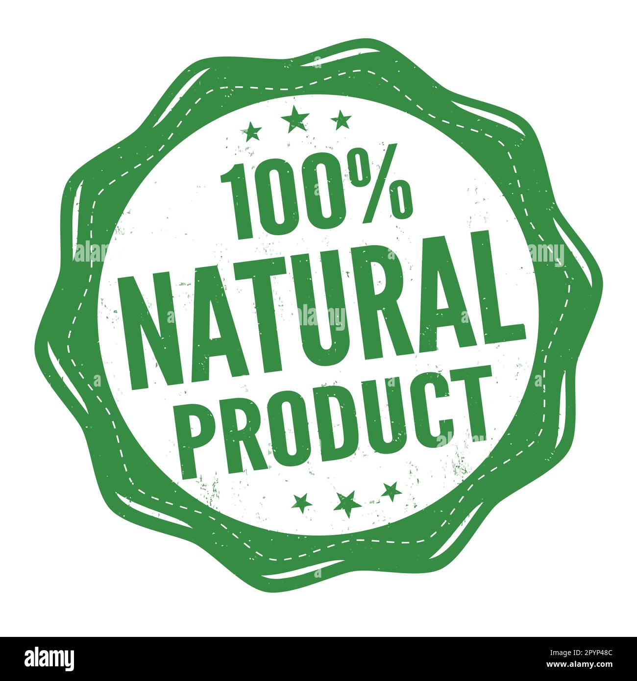 100% natural product grunge rubber stamp on white background, vector ...