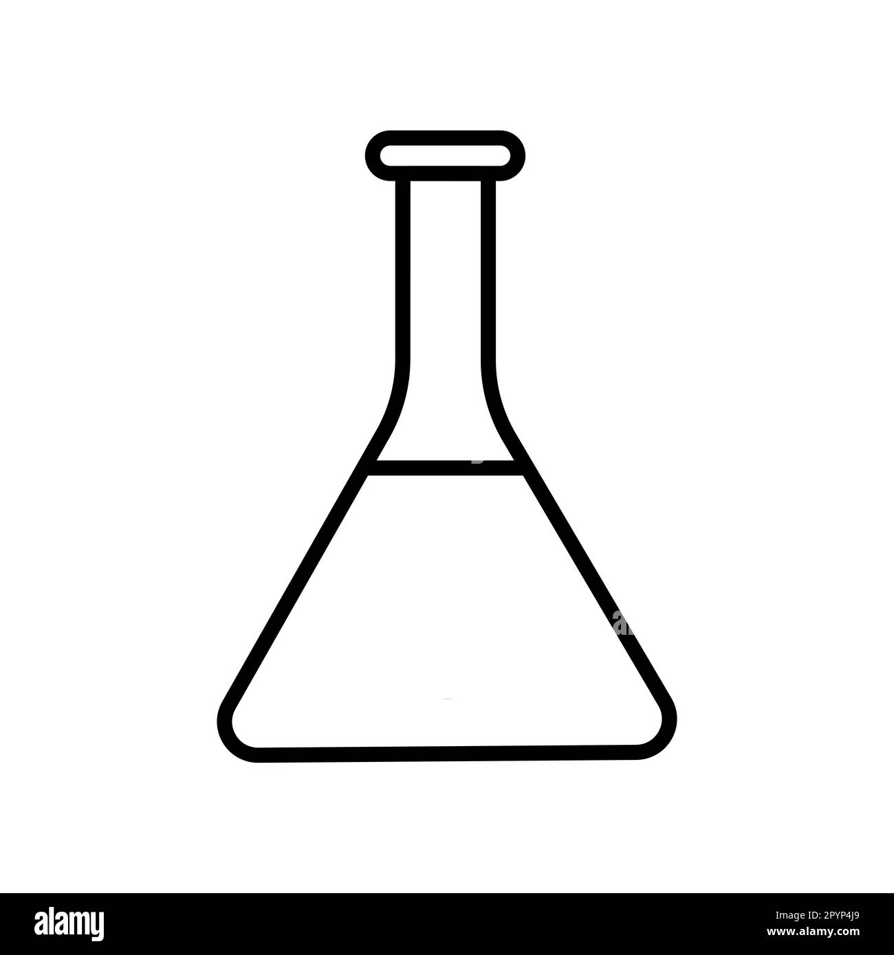 Triangular glass medical chemical flask for experiments, preparation of