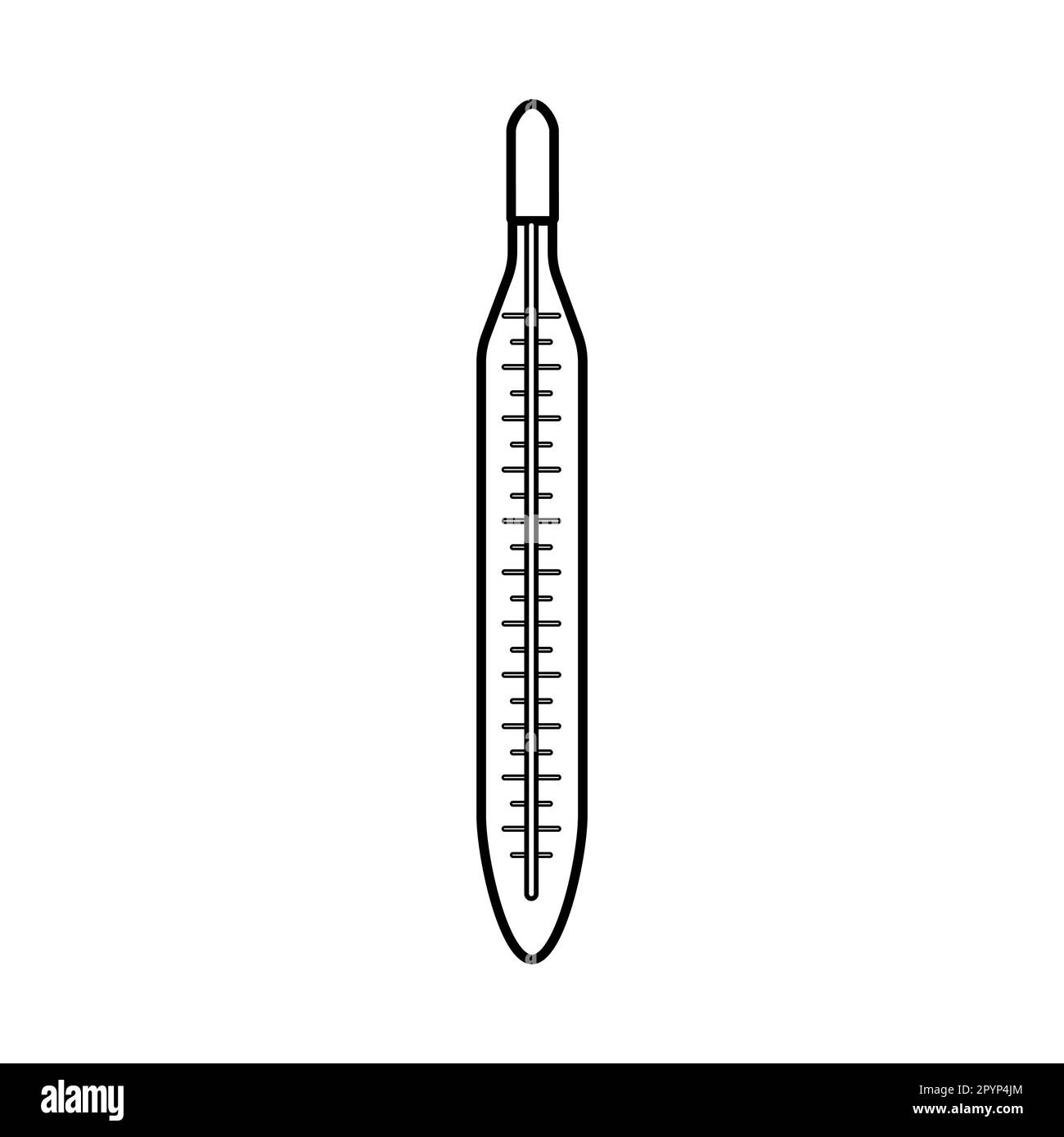 Medical glass mercury thermometer to measure body temperature, a simple
