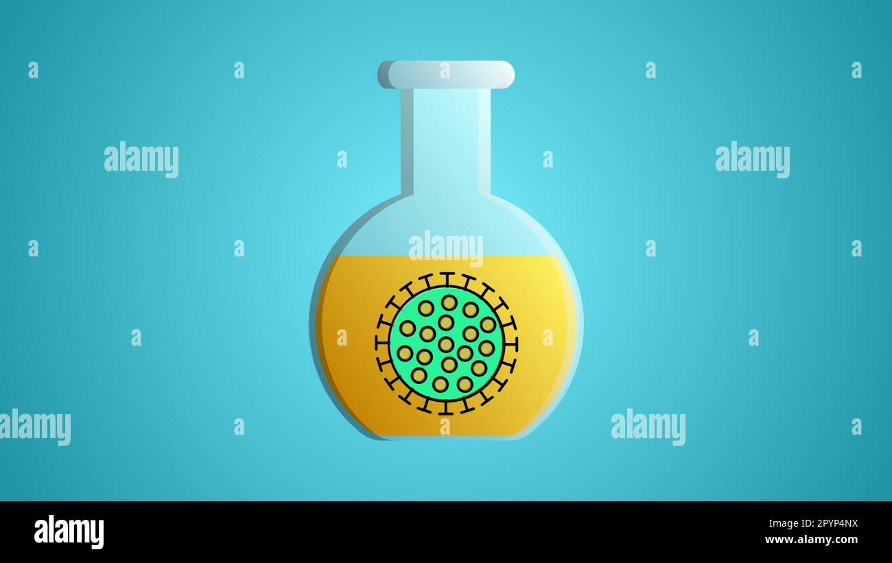 Glass laboratory medical flask scientific for the diagnosis and