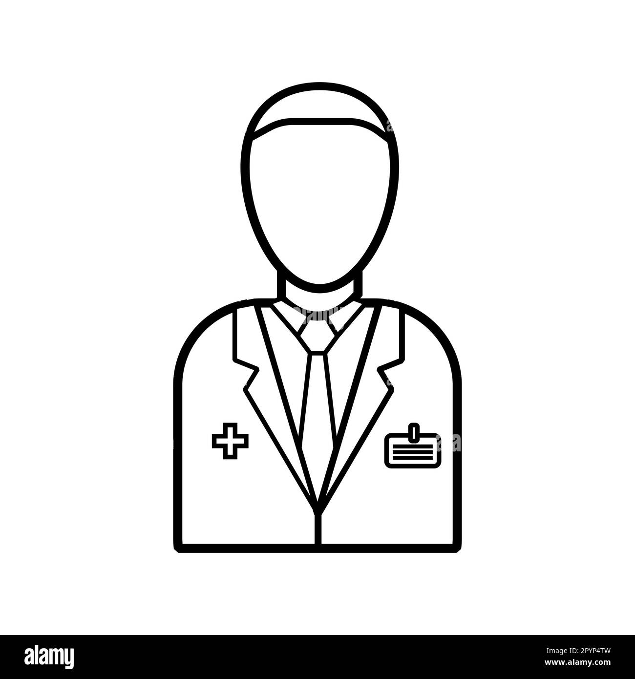 Male doctor of medicine in a white coat with a badge, health worker for