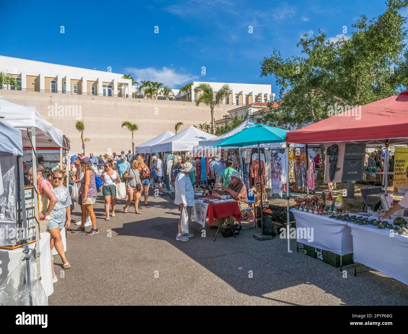 Booths at the Farmers Market in Punta Gorda Florida USA Stock Photo Alamy