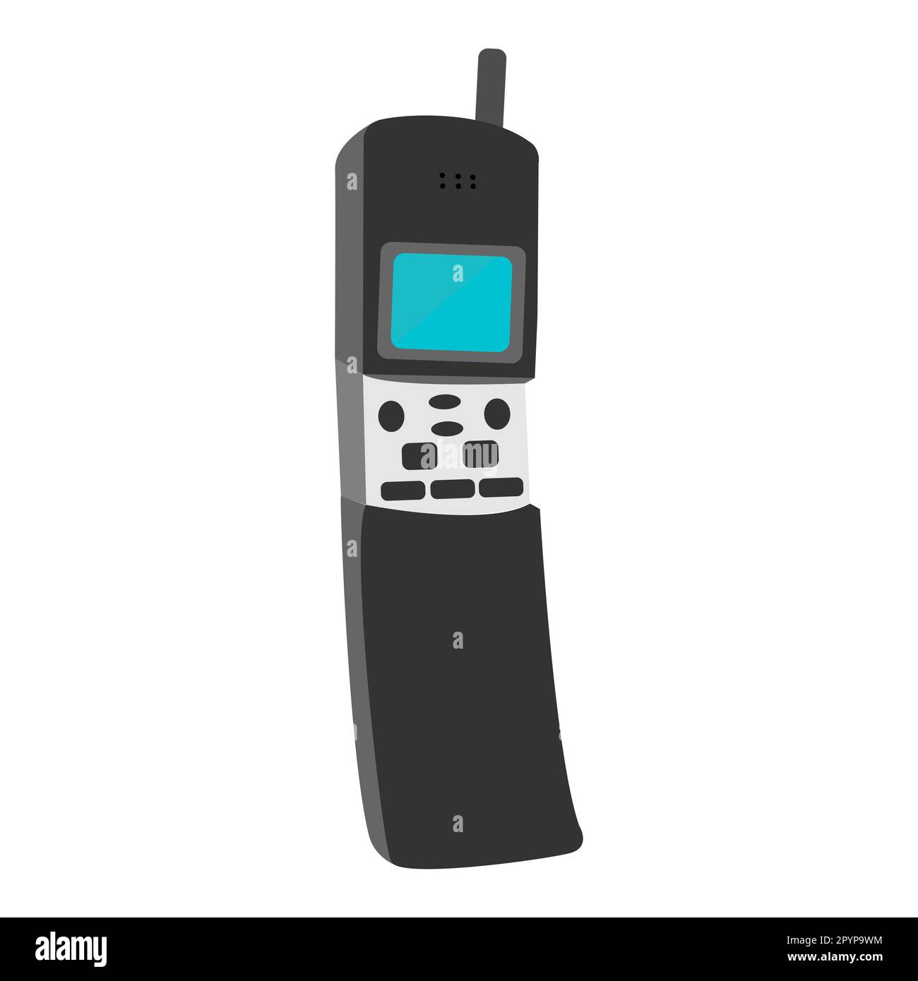 Old black and white cellular big button square retro hipster vintage