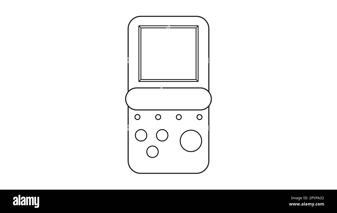 Old retro vintage hipster handheld game console with screen and buttons