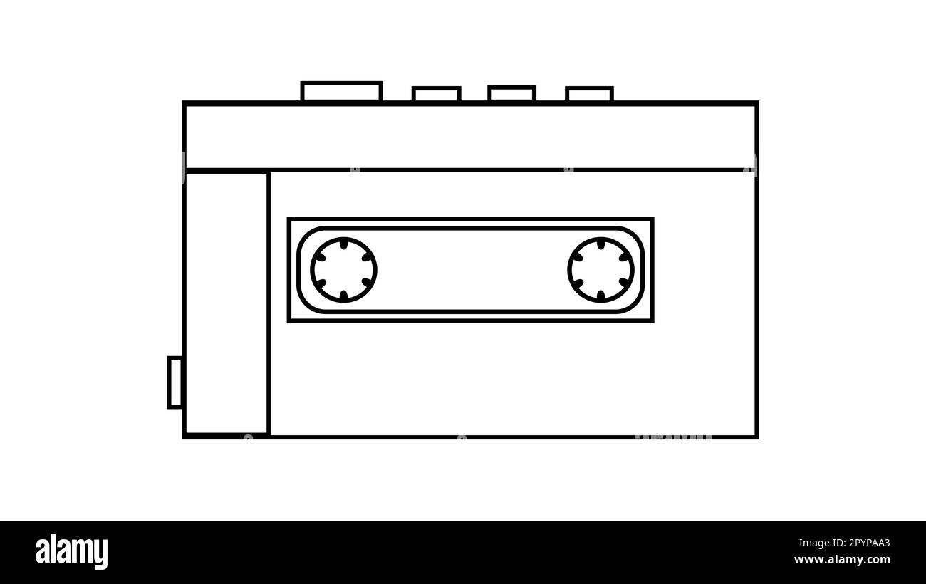 Cartoon audio cassette Black and White Stock Photos & Images - Alamy