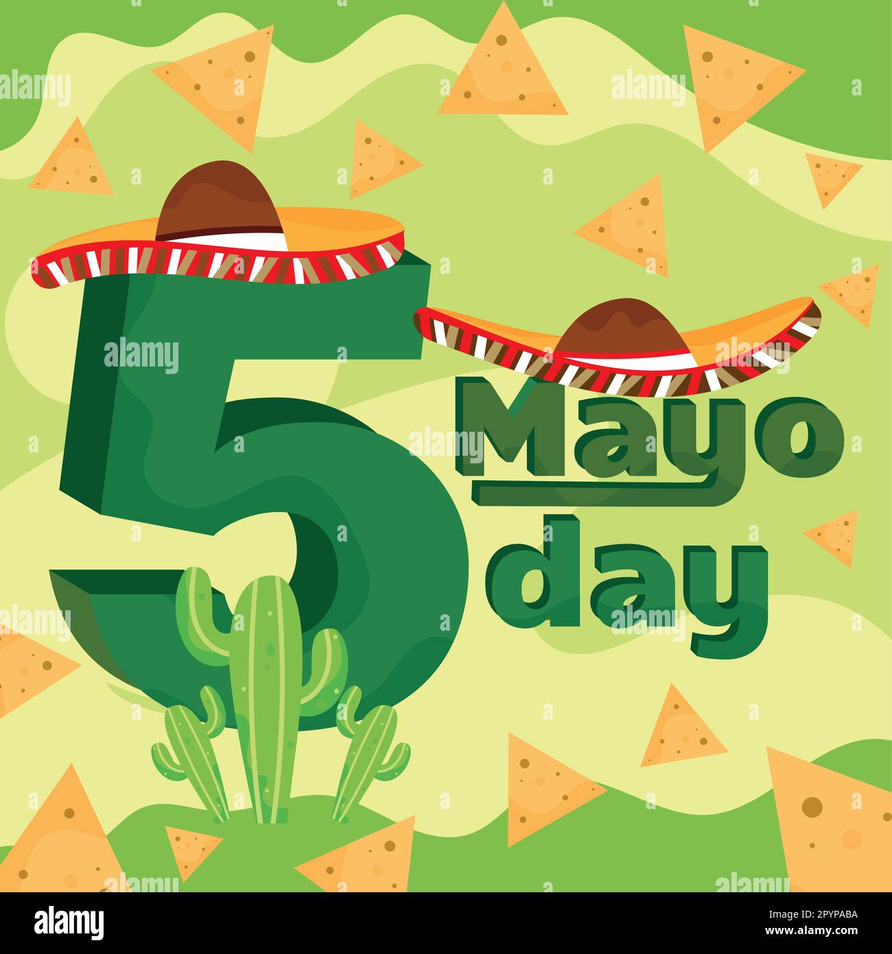 Cinco de mayo card hats and nachos Vector Stock Vector Image & Art - Alamy