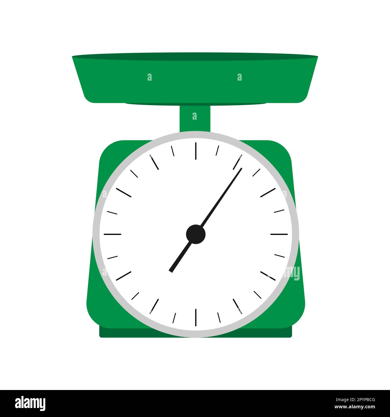 Domestic weigh scales icon. Green scales for weighing products in a
