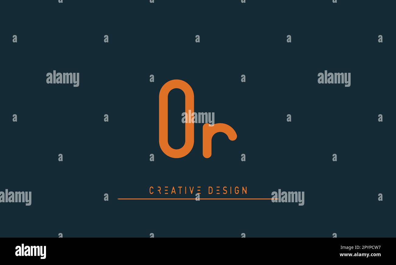 Alphabet letters Modern Creative logo OR , RO Stock Vector