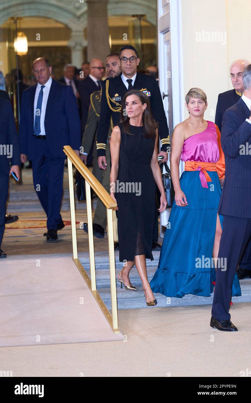 Madrid, Madrid, Spain. 4th May, 2023. Queen Letizia of Spain, Veronica Alcocer attends a Reception For President of the Republic of Colombia at El Pardo Royal Palace on May 4, 2023 in Madrid, Spain (Credit Image: © Jack Abuin/ZUMA Press Wire) EDITORIAL USAGE ONLY! Not for Commercial USAGE! Stock Photo