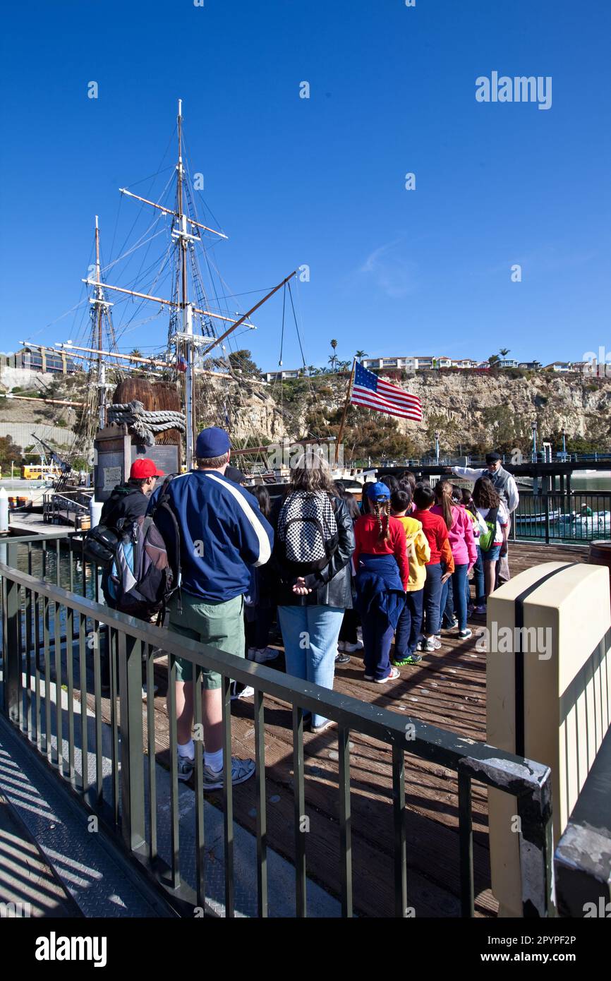 Tourists At The Pilgrim In Dana Point Stock Photo Alamy