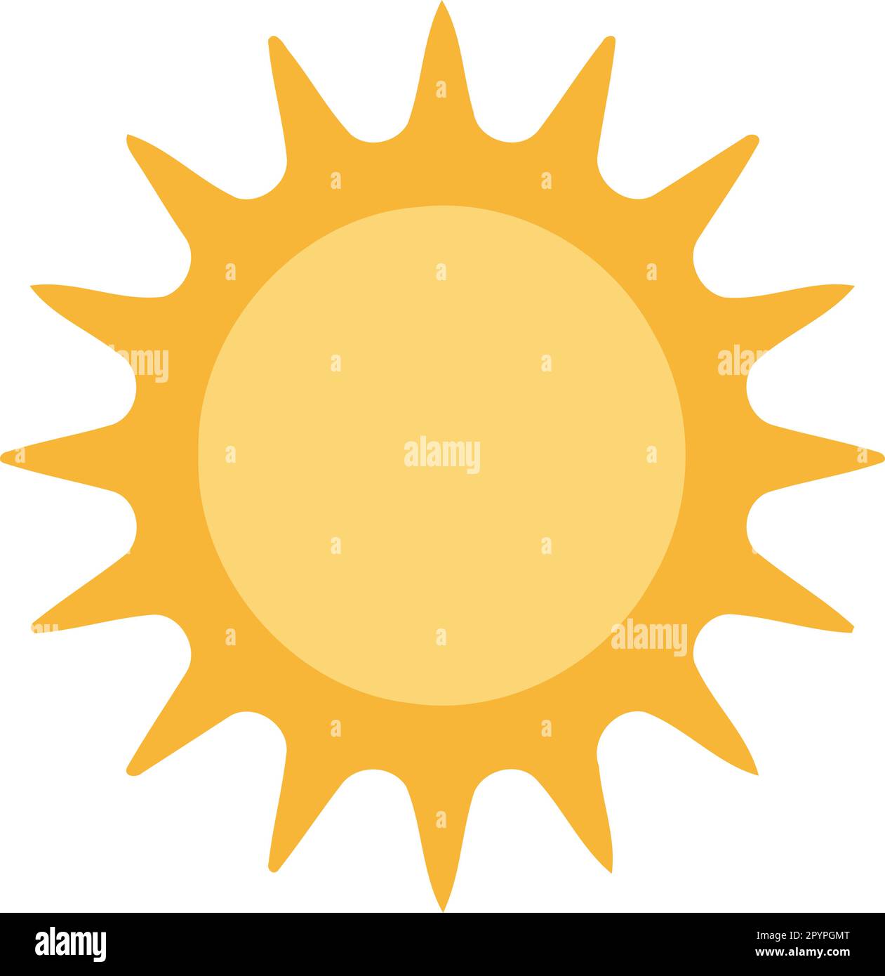 sun icon with rays yellow minimalistic vector illustration Stock Vector ...