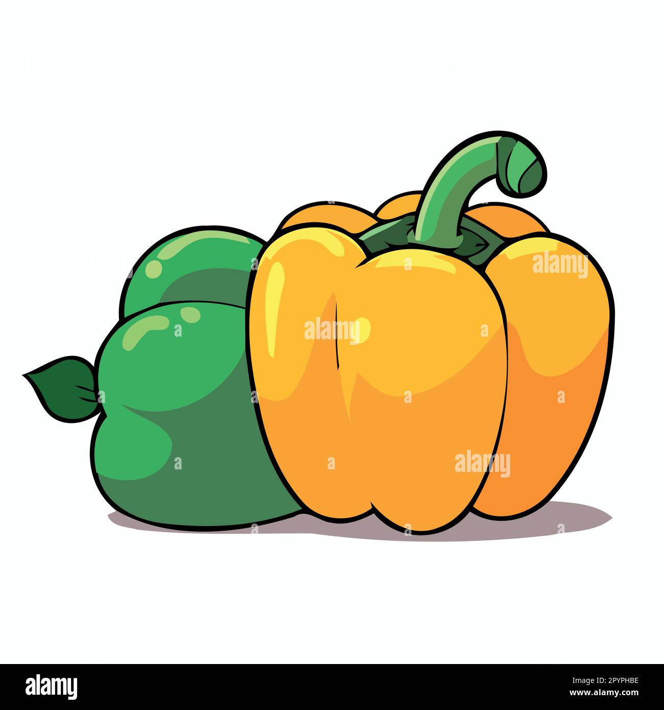 bell pepper food fruit isolated minimalistic vector illustration Stock ...