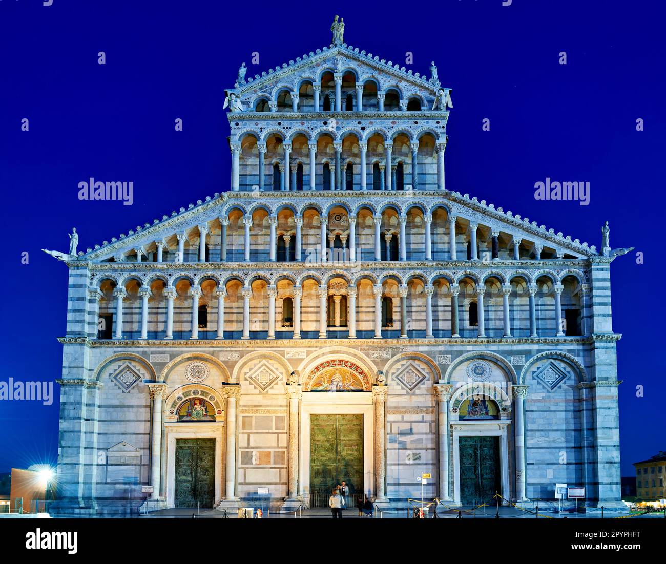 Pisa Tuscany Italy. Piazza dei Miracoli (Square of Miracles). The Cathedral at sunset Stock Photo