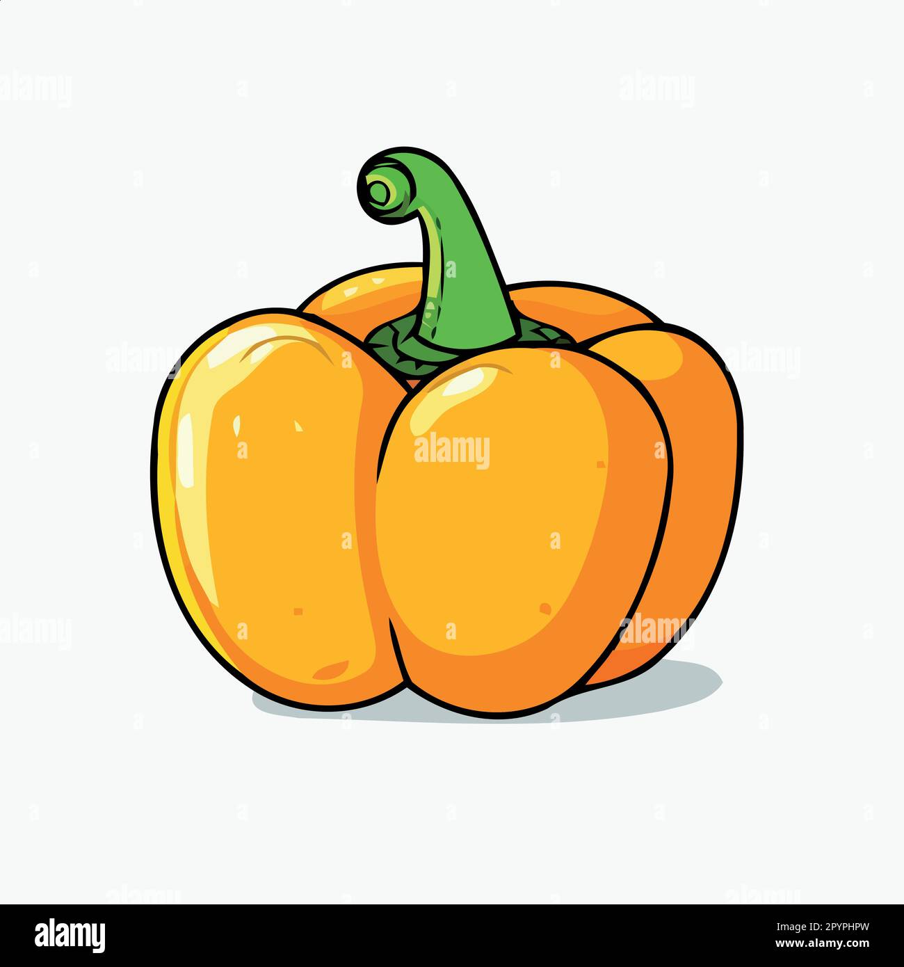 bell pepper food fruit isolated minimalistic vector illustration Stock ...