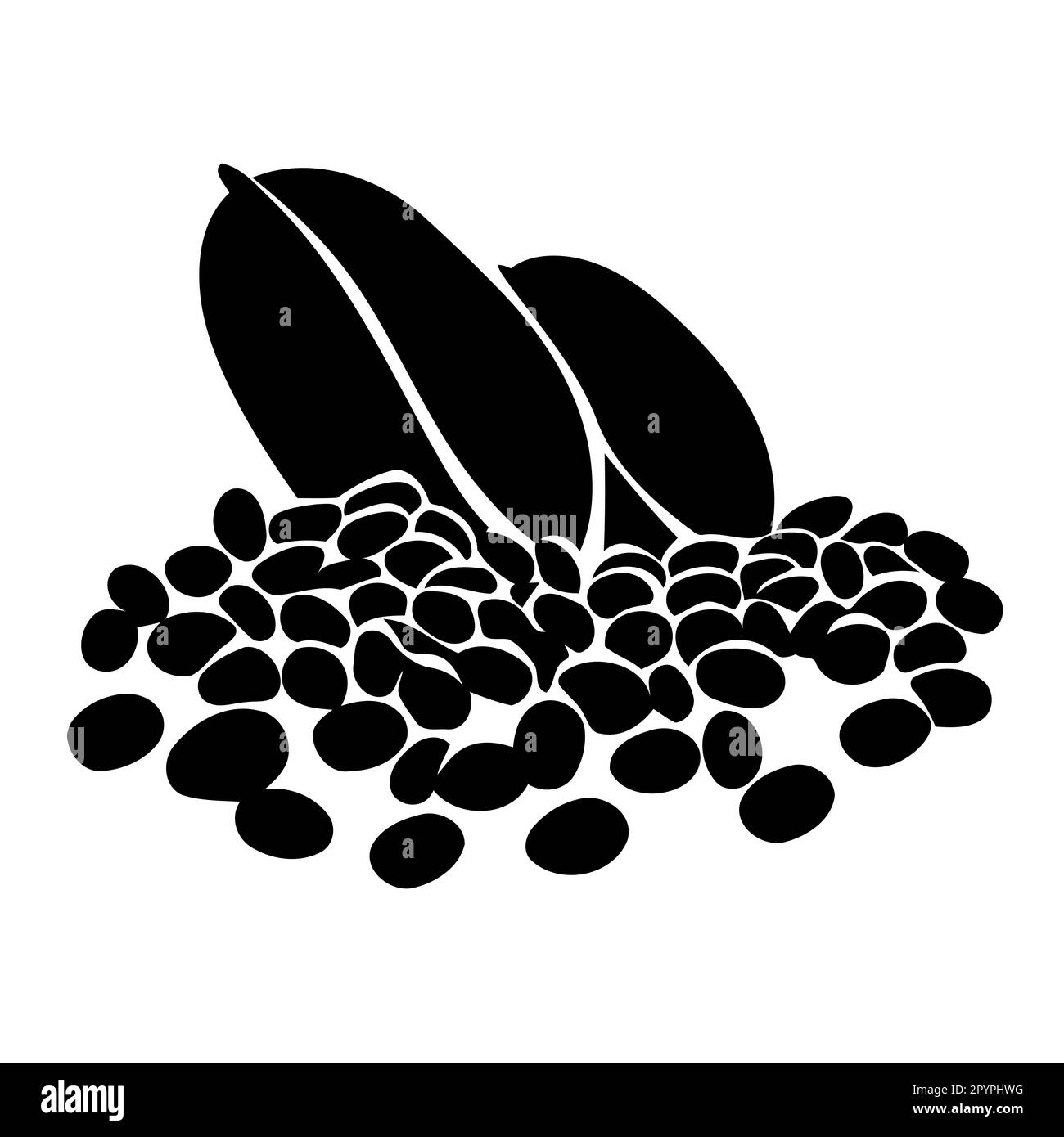 creative black and white coffee bean composition minimalistic vector ...