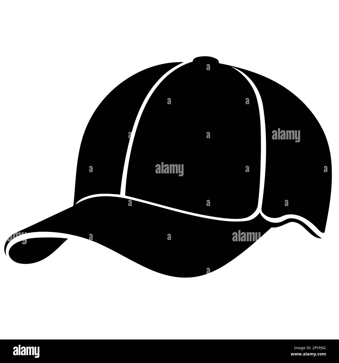 baseball sports cap in black and white minimalist vector illustration ...