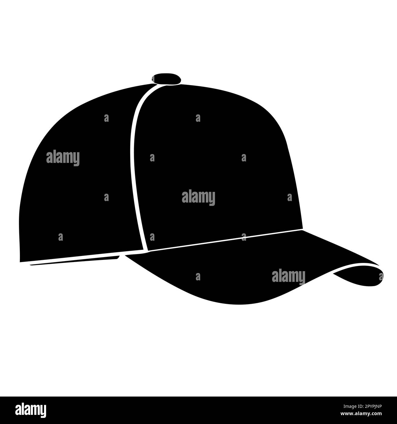 baseball sports cap in black and white minimalist vector illustration ...