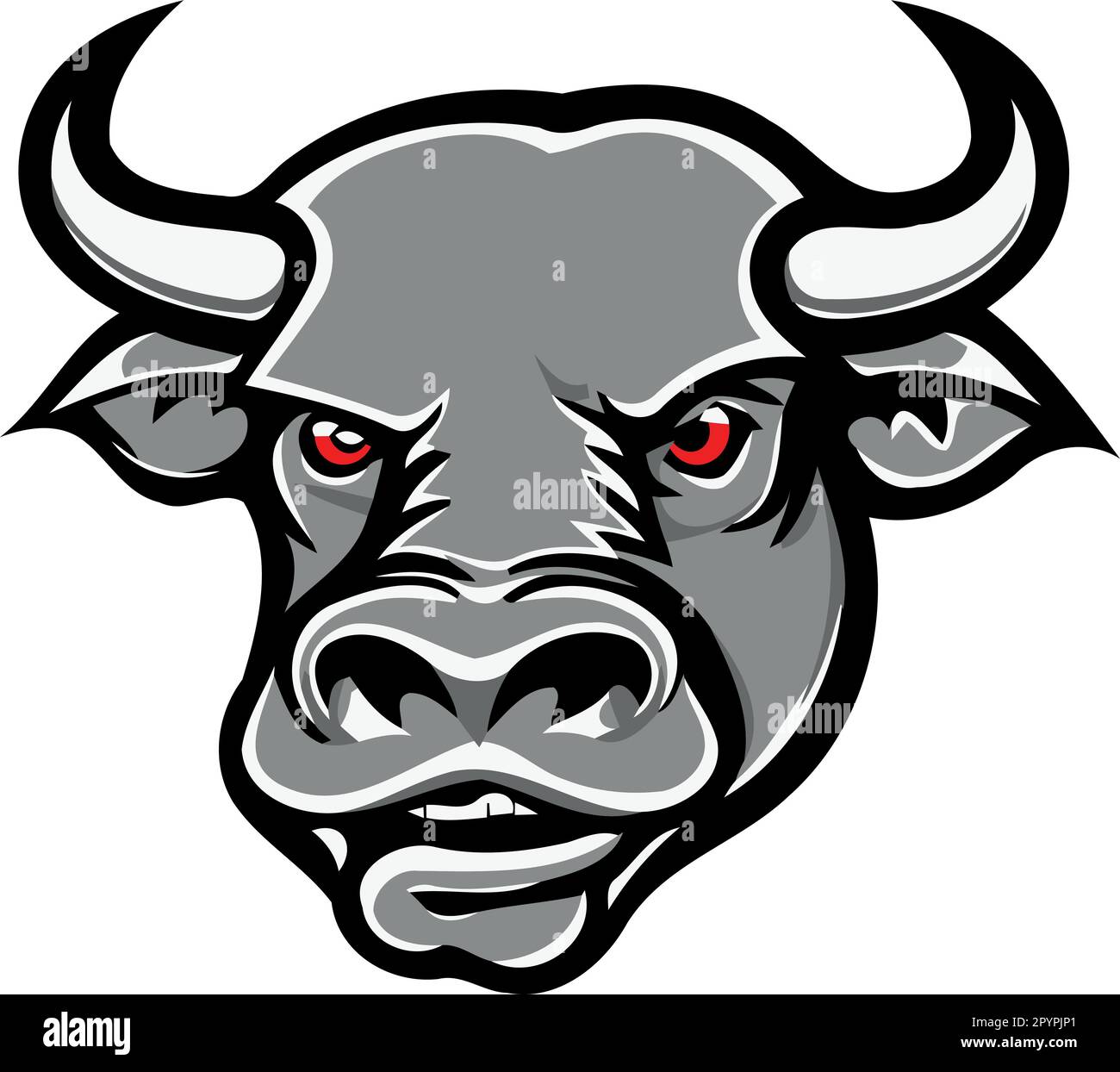 black and white cow head logo minimalist vector illustration Stock ...