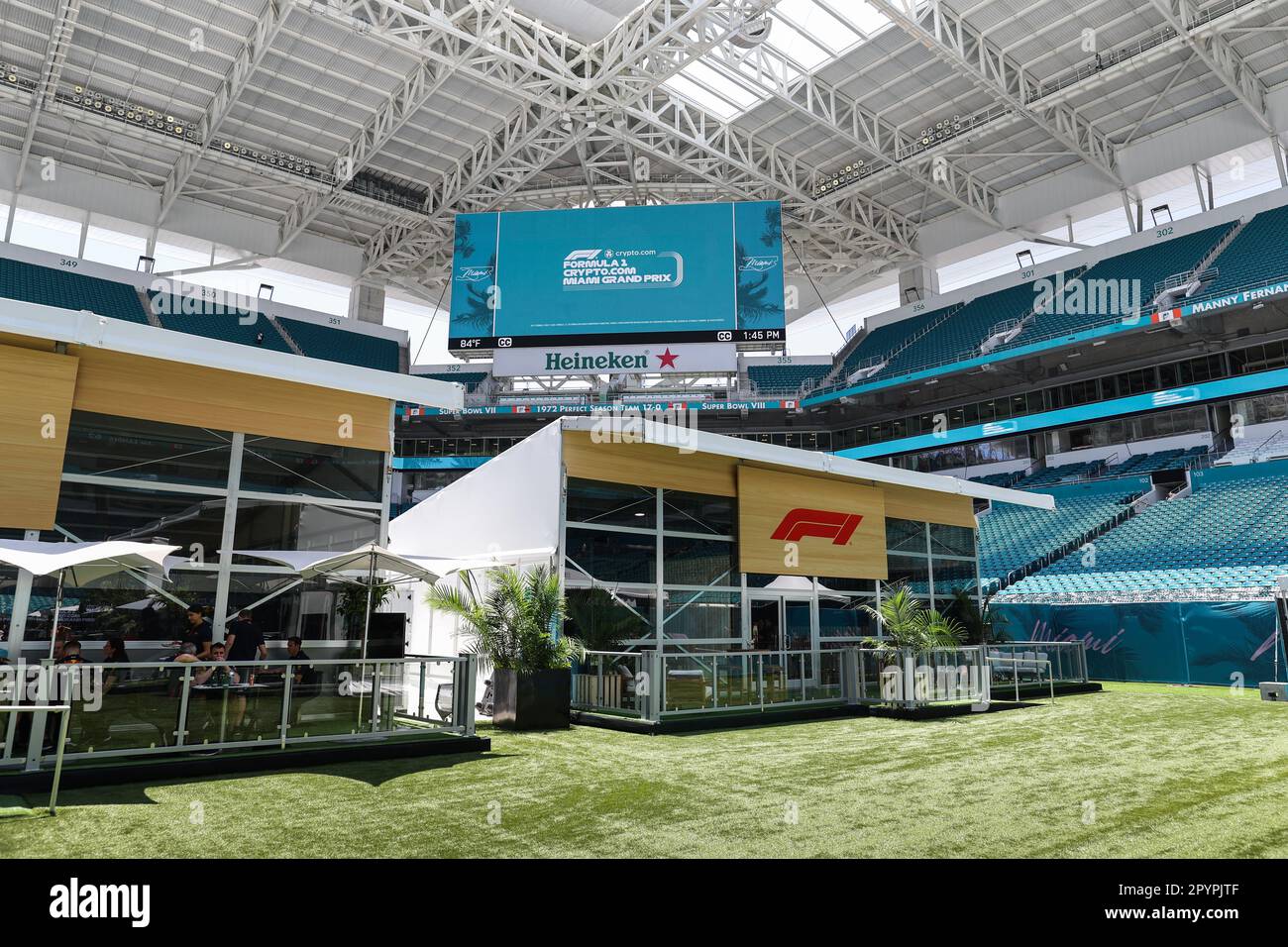 paddock in the miami dolphins stadium during the Formula 1 Crypto.com Miami  Grand Prix 2023, 5th round of the 2023 Formula One World Championship from  May 05 to 07, 2023 on the