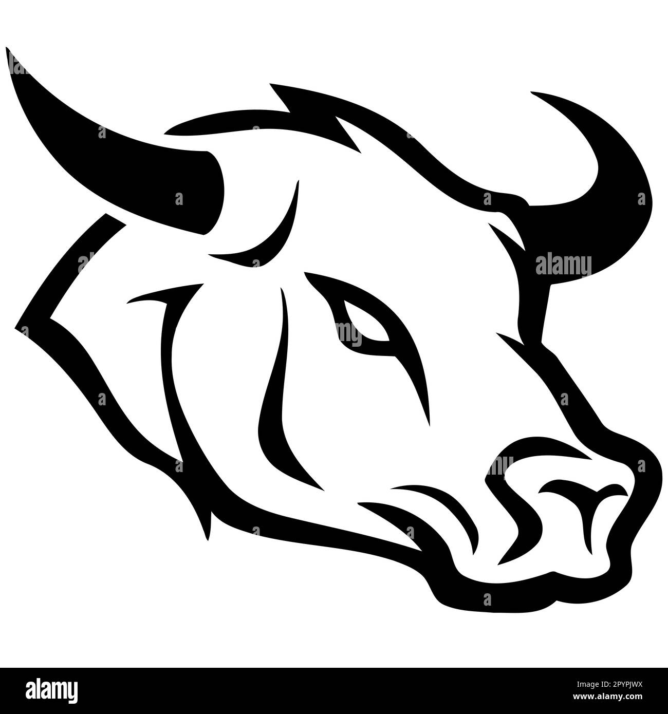 black and white cow head logo minimalist vector illustration Stock ...