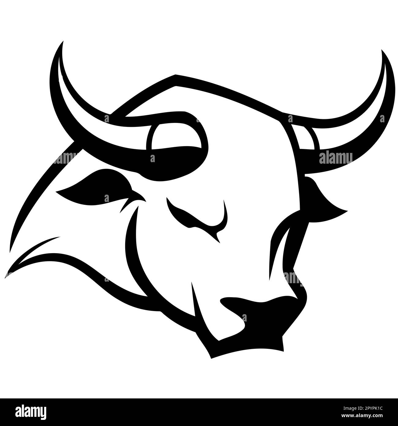 black and white cow head logo minimalist vector illustration Stock Vector  Image \u0026 Art - Alamy, image size:1300x1390