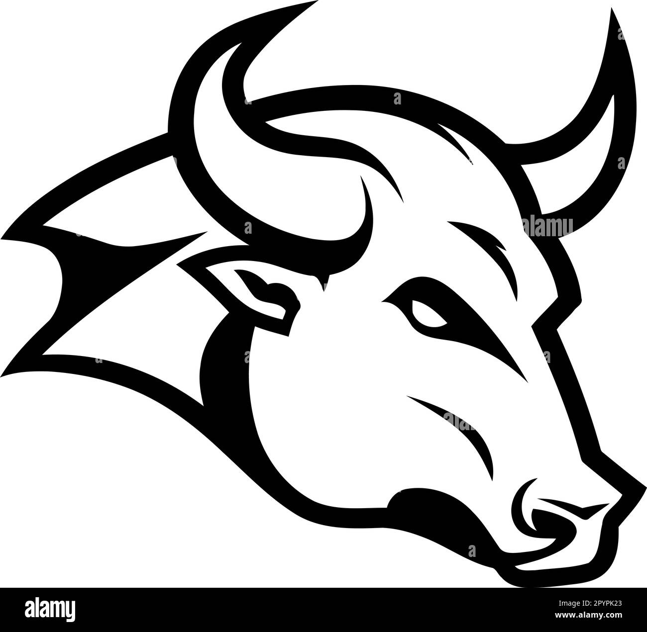 black and white cow head logo minimalist vector illustration Stock ...